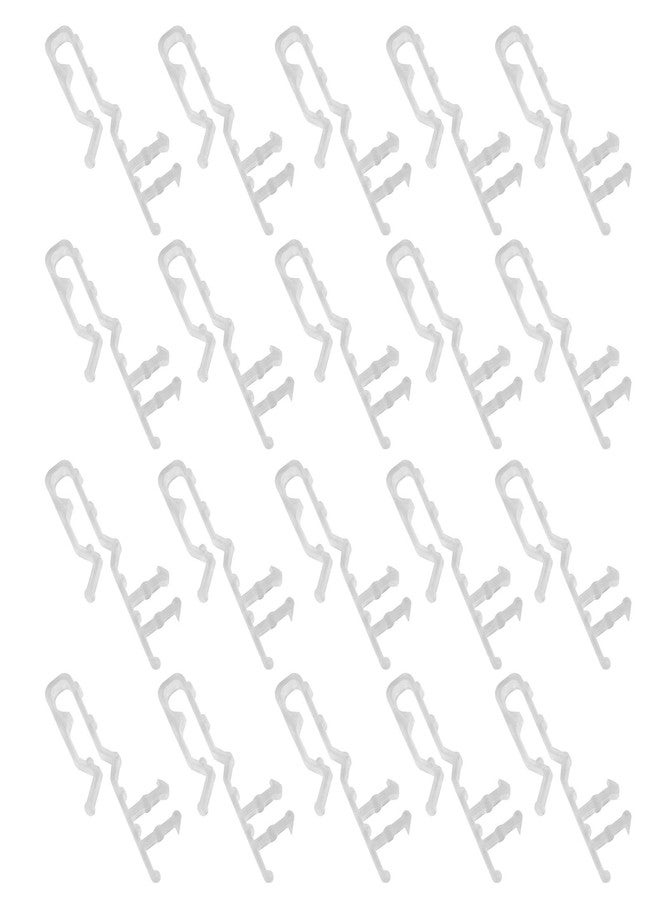 AXLIZER 20pcs Plastic Valance Clips, Transparent Plastic Curtain Clip, Hidden Faux Wood Blind Valance Clips for Vertical Blinds - Image 1